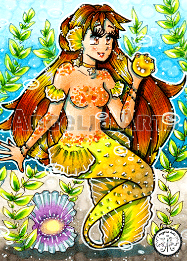 #190 Yellow dotted Mermaid