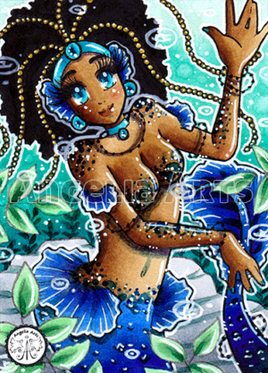 #213 Darkblue dotted Mermaid