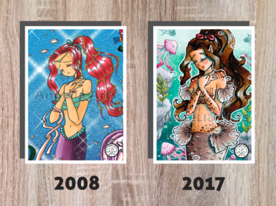 Redraw "Brown dotted mermaid"